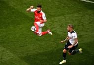 LONDON, ENGLAND - APRIL 30:  Olivier Giroud of Arsenal attempts to control the ball during the Premier League match between Tottenham Hotspur and Arsenal at White Hart Lane on April 30, 2017 in London, England.  (Photo by Dan Mullan/Getty Images)